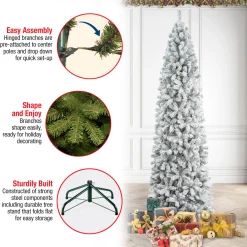 National Tree Company 9 ft. Acacia Flocked Slim Tree