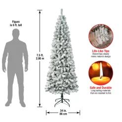 National Tree Company 7.5 ft. Acacia Medium Flocked Tree