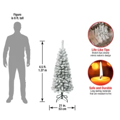 National Tree Company 4.5 ft. Acacia Pencil Slim Flocked Tree