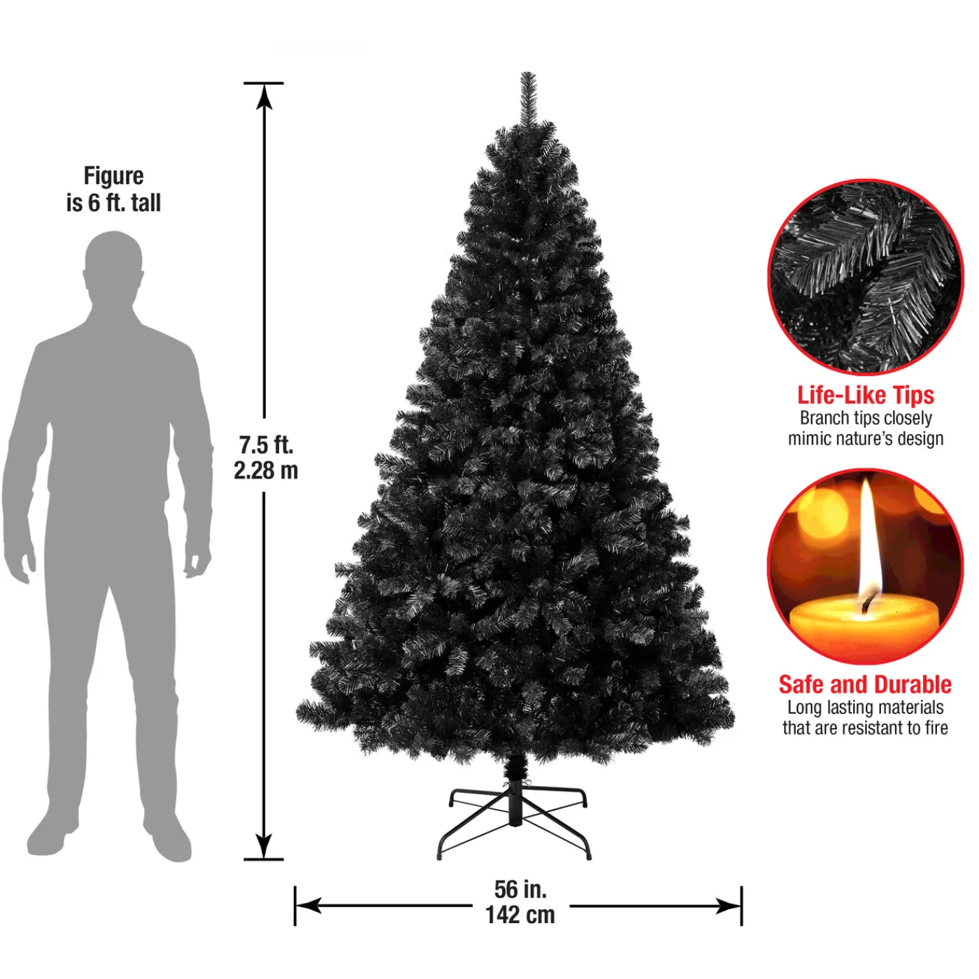 National Tree Company 7.5 ft. Color Pop Black Tree