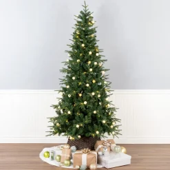 National Tree Company 6 ft. Duxbury Slim Tree with Dual Color LED Lights