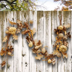 National Tree Company 6 ft. Fall Garland with Pumpkins, Gourds, Maple Leaves, Pinecones, Berry Clusters