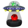 National Tree Company 6 ft. Halloween Animated Alien Spacecraft Inflatable Decoration with LED Lights