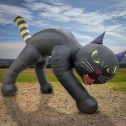 National Tree Company 20 ft. Halloween Black Cat Inflatable Decoration with LED Lights