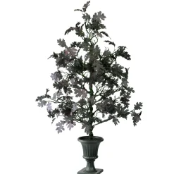 National Tree Company 4 ft. Halloween Black Oak Tree in a Black Urn Base