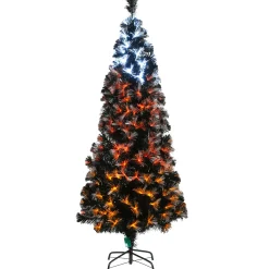 National Tree Company 6 ft. Halloween Pre-Lit Black Tree with Fiber Optic, Candy Corn LED Lights