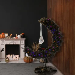 National Tree Company 6 ft. Halloween Pre-Lit Moon Shaped Tree Decoration with LED Lights