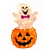 National Tree Company 2 ft. Halloween Pre-Lit Pumpkin and Ghost Lawn Decoration with LED Lights