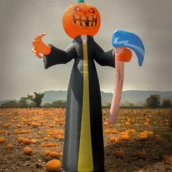 National Tree Company 20 ft. Halloween Pumkin Reaper Inflatable Decoration with LED Lights