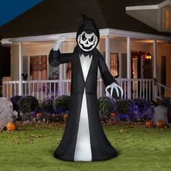 National Tree Company 9.5 ft. Halloween Turning Head Reaper Inflatable and Animated Decoration