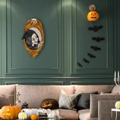 National Tree Company 2 ft. Halloween Witch in Mirror Wall Hanging Decoration