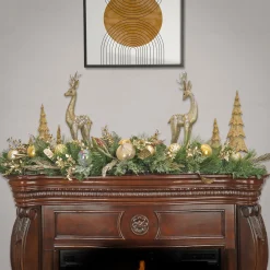 National Tree Company 6 ft. HGTV Home Collection Champagne Wishes Mantle Swag