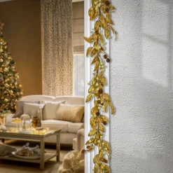 National Tree Company 9 ft. HGTV Home Collection Metallic Gold Laurel Garland