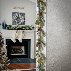 National Tree Company 6 ft. HGTV Home Collection Swiss Chic Garland