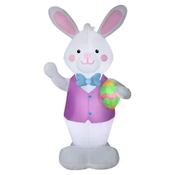 National Tree Company 7 ft. Inflatable Easter Bunny with Egg Decoration