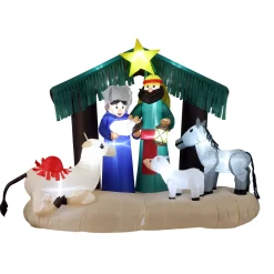 National Tree Company 6.5 ft Inflatable Nativity Scene with LED Lights