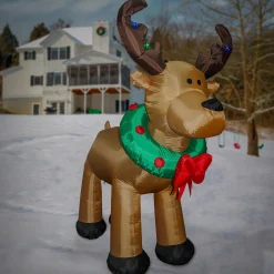 National Tree Company 8 ft. Inflatable Reindeer with LED Lights