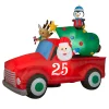 National Tree Company 8 ft. Inflatable Santa in Vintage Pickup Truck with LED Lights