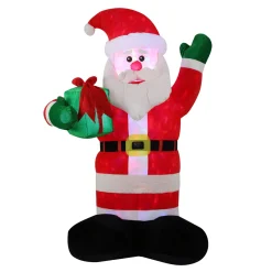 National Tree Company 8 ft. Inflatable Santa with Gift with LED Lights