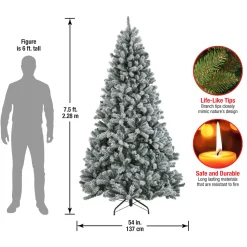 National Tree Company 7.5 ft. North Valley Spruce Tree with Snow Dusted Braches