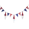 National Tree Company 6 ft. Patriotic Flags and Red Gnomes Garland