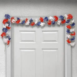 National Tree Company 6 ft. Patriotic Hydrangea Garland, 2-Pack