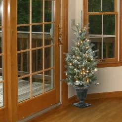 National Tree Company 4 ft. Pre-Lit Snowy Morgan Spruce Tree with Clear Lights