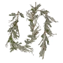 National Tree Company 9 ft. Pre-Lit Snowy Twig Garland with Warm White LED Rice Lights