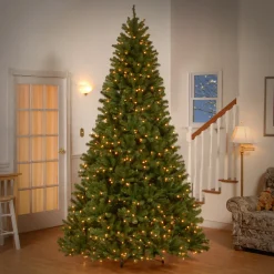 National Tree Company 9 ft. Pre-Lit Aberdeen Blue Spruce Tree with Light Parade LED Lights