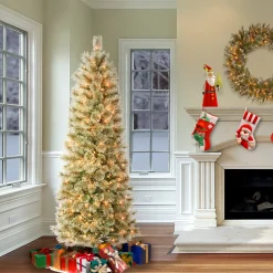 National Tree Company 6 ft. Pre-Lit Arcadia Pine Cashmere Slim Tree with Clear Lights