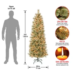 National Tree Company 6 ft. Pre-Lit Arcadia Pine Cashmere Slim Tree with Clear Lights