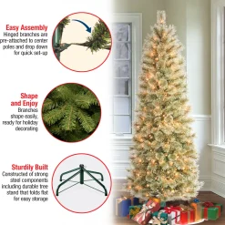 National Tree Company 6 ft. Pre-Lit Arcadia Pine Cashmere Slim Tree with Clear Lights