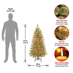 National Tree Company 4.5 ft. Pre-Lit Arcadia Pine Cashmere Tree with Clear Lights