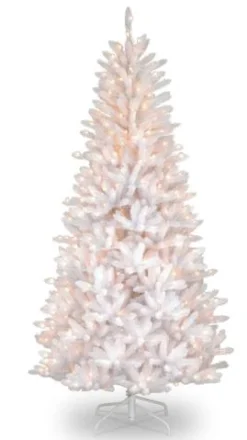 National Tree Company 6.5 ft. Pre-Lit Asbury White Fir Slim Tree