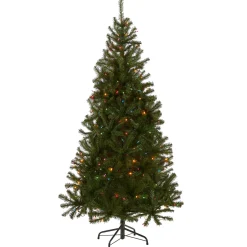 National Tree Company 6 ft. Pre-Lit Aspen Spruce Slim Tree with Multicolor Lights