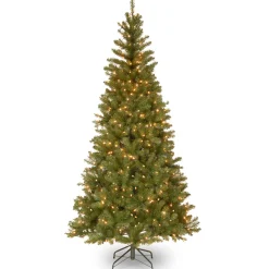 National Tree Company 6.5 ft. Pre-Lit Aspen Spruce Slim Tree with Clear Lights