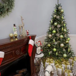 National Tree Company 6 ft. Pre-Lit Aspen Spruce Slim Tree with Clear Lights