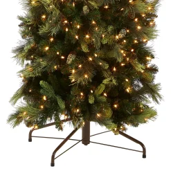 National Tree Company 9 ft. Pre-Lit Carolina Pine Slim Tree with Clear Lights
