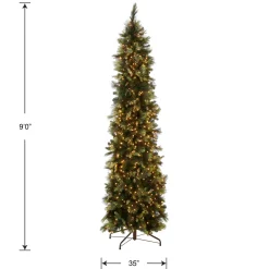 National Tree Company 9 ft. Pre-Lit Carolina Pine Slim Tree with Clear Lights
