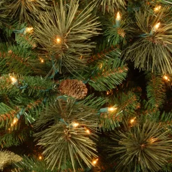 National Tree Company 6.5 ft. Pre-Lit Carolina Pine Slim Tree with Clear Lights