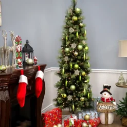 National Tree Company 6.5 ft. Pre-Lit Carolina Pine Slim Tree with Clear Lights