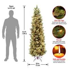 National Tree Company 6.5 ft. Pre-Lit Carolina Pine Slim Tree with Clear Lights