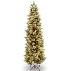 National Tree Company 7 ft. Pre-Lit Carolina Pine Slim Tree with Clear Lights