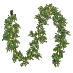 National Tree Company 9 ft. Pre-Lit Cedar Garland with Warm White LED Lights