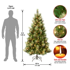 National Tree Company 6 ft. Pre-Lit Charleston Pine Slim Tree with Clear Lights