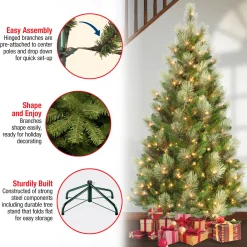 National Tree Company 6 ft. Pre-Lit Charleston Pine Slim Tree with Clear Lights