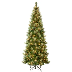 National Tree Company 9 ft. Pre-Lit Charleston Pine Slim Tree with Clear Lights