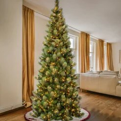 National Tree Company 9 ft. Pre-Lit Charleston Pine Slim Tree with Clear Lights