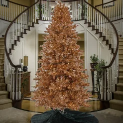 National Tree Company 9 ft. Pre-Lit Christmas Rose Gold Metallic Tree
