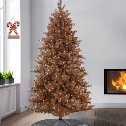 National Tree Company 7.5 ft. Pre-Lit Christmas Rose Gold Metallic Tree